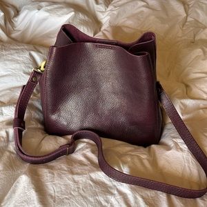 Portland leather goods butterfly bag plum